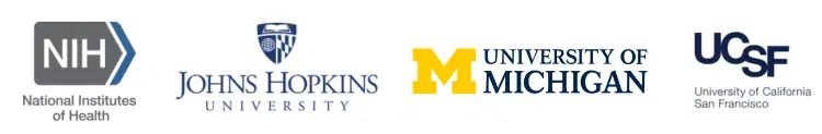 NIH, Johns Hopkins, Michigan, UCSF